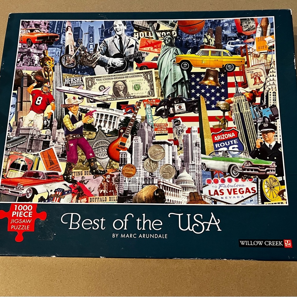 WILLOW CREEK Best of the USA
Jigsaw Puzzle 19" x 26" 1000 Pieces
- Complete